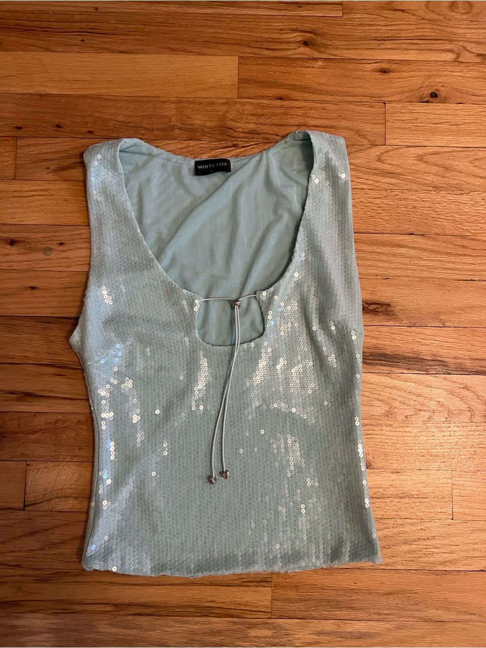 Wildfox Mint Sequin Scoop Tank